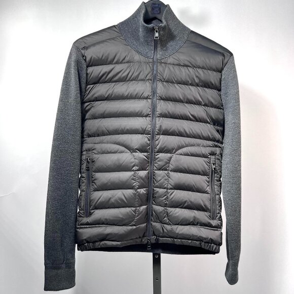 MONCLER Down Knit Jacket with Front Down pufferGray/Black, Men's M